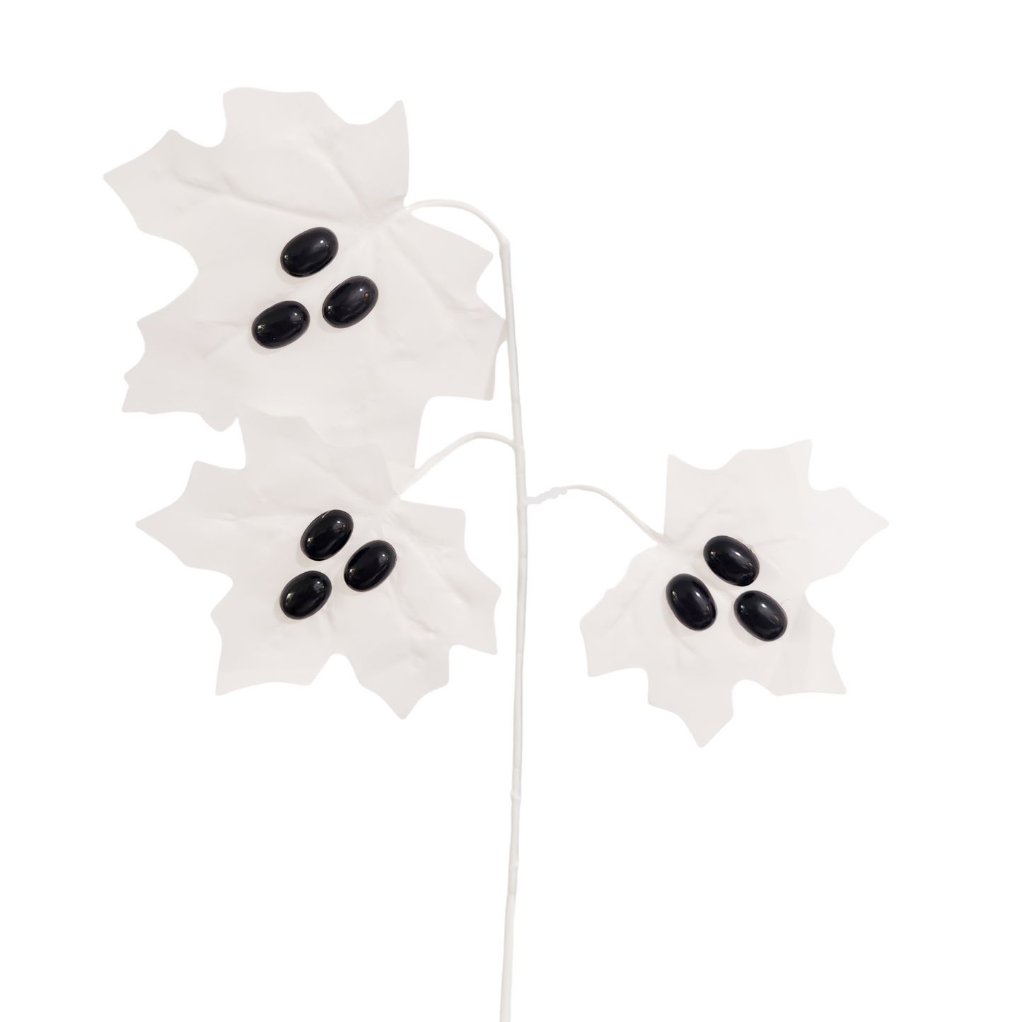 11 Inch Artificial Maple Leaves Stems with 3D Googly Eyes, 10 Pcs Halloween Decoration