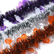 50 Pcs Halloween Metallic Tinsel Garland 300 Ft Shiny Twist Ghost Spider Pumpkin Decorations