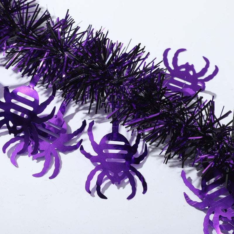 50 Pcs Halloween Metallic Tinsel Garland 300 Ft Shiny Twist Ghost Spider Pumpkin Decorations