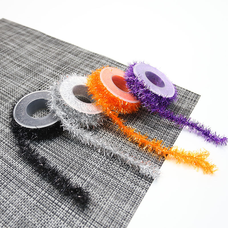 8.8 Ft Halloween Tinsel Garland Roll, Shiny Twist, Bulk Quantity, Decorative Hanging Garland