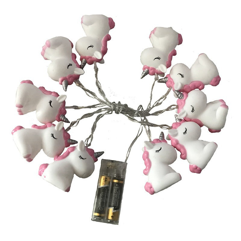 Halloween Unicorn LED String Lights 39 Inch 10 Pcs Decorative Artificial Lighted Garland