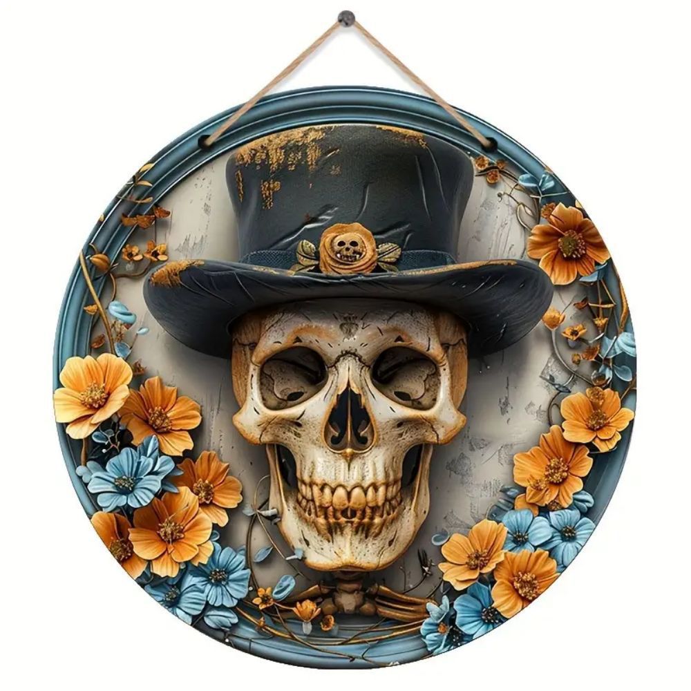 Halloween Wooden Wall Hanging - 8" Witch Moon Decor- Porch Sign for Spooky Season