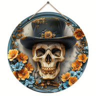 Halloween Wooden Wall Hanging - 8" Witch Moon Decor- Porch Sign for Spooky Season