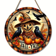 Halloween Wooden Wall Hanging - 8" Witch Moon Decor- Porch Sign for Spooky Season