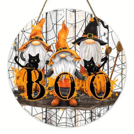 Halloween Wooden Wall Hanging - 8" Witch Moon Decor- Porch Sign for Spooky Season