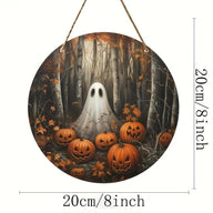 Halloween Wooden Wall Hanging - 8" Witch Moon Decor- Porch Sign for Spooky Season