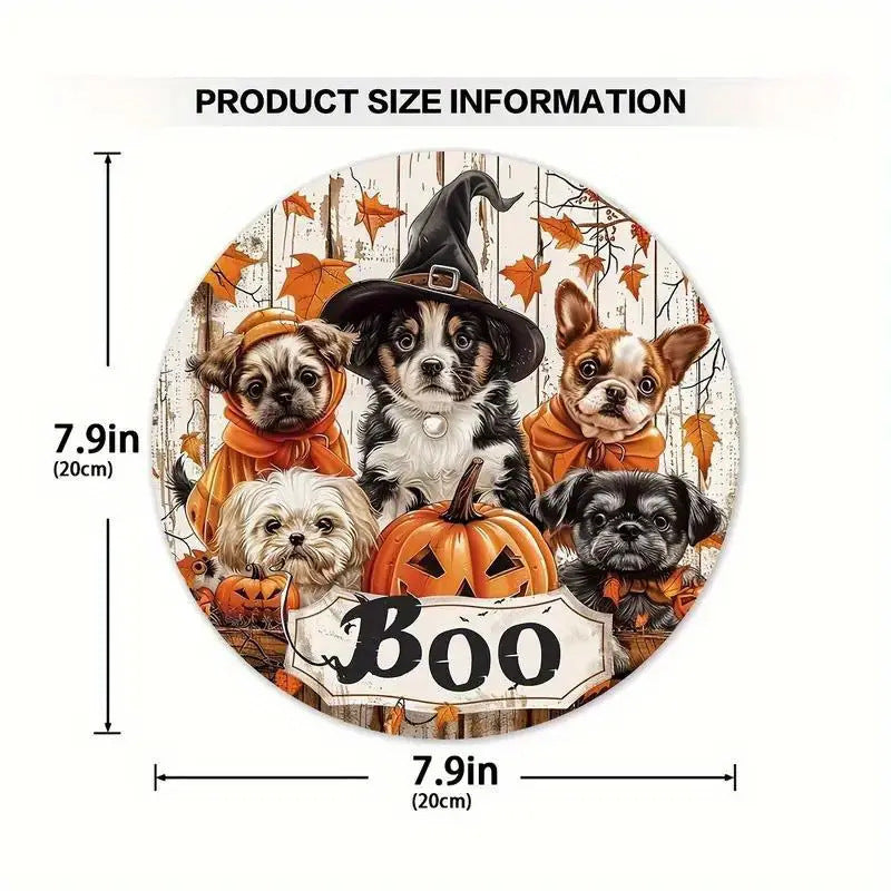 Halloween Wooden Wall Hanging - 8" Witch Moon Decor- Porch Sign for Spooky Season