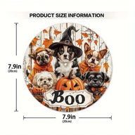 Halloween Wooden Wall Hanging - 8" Witch Moon Decor- Porch Sign for Spooky Season