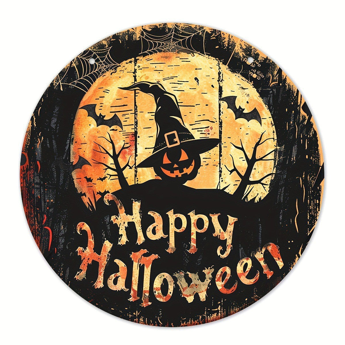 Halloween Wooden Wall Hanging - 8" Witch Moon Decor- Porch Sign for Spooky Season