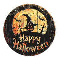 Halloween Wooden Wall Hanging - 8" Witch Moon Decor- Porch Sign for Spooky Season