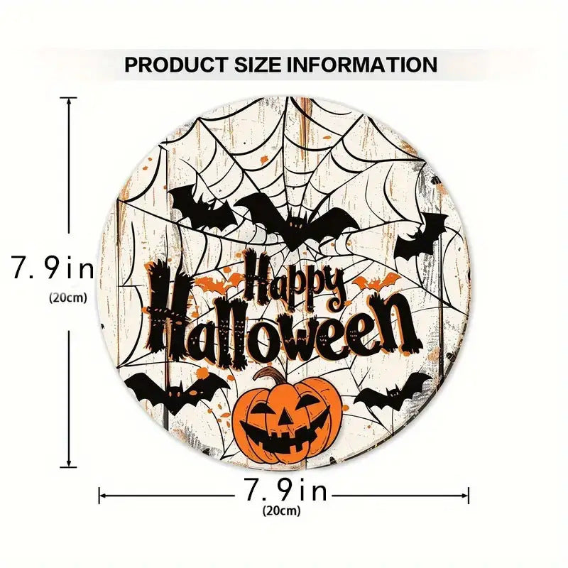 Halloween Wooden Wall Hanging - 8" Witch Moon Decor- Porch Sign for Spooky Season