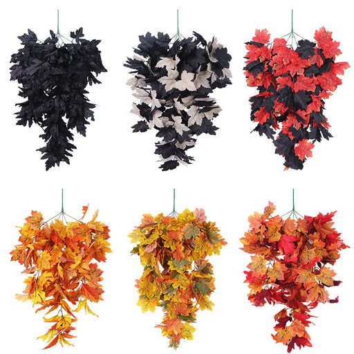 Artificial Hanging Maple Leaf Garland 6 Ft Fall Autumn Decor for Halloween Party Door Frame Fireplace