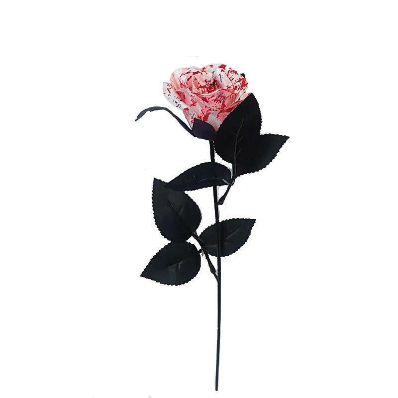 3 Pcs 14 Inch Artificial Rose Stems Halloween Blood Style Silk Flowers Bulk