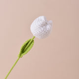 Hand-Crocheted Artificial Tulips - Silk Flower Bouquet (Set of 5) | 16.5" Length