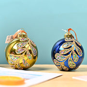 10 Pcs Christmas Glass Ball Ornaments Hand Painted Xmas Tree Decorations Bulk Set