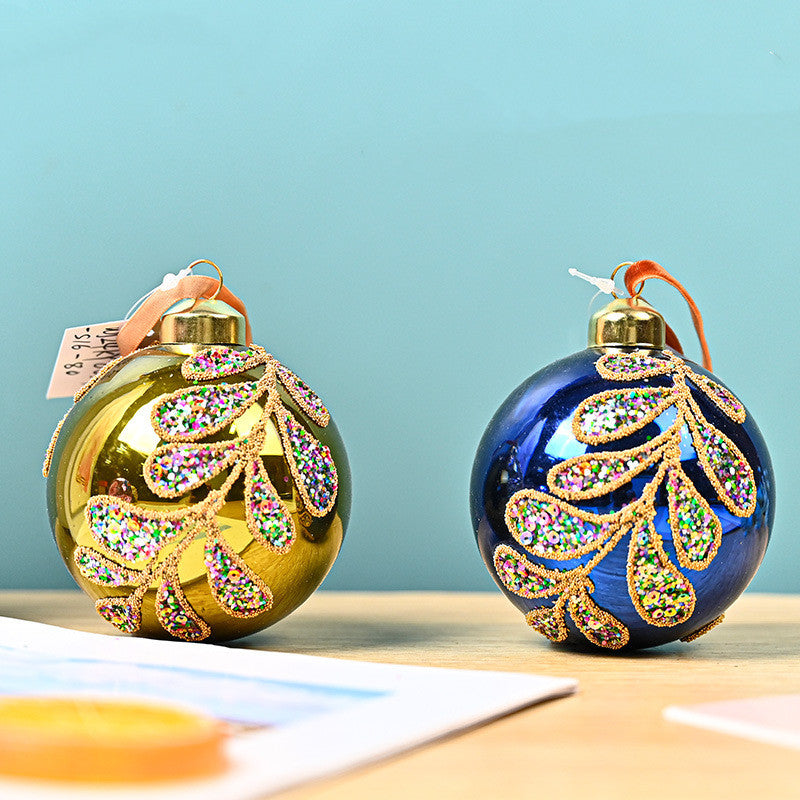 10 Pcs Christmas Glass Ball Ornaments Hand Painted Xmas Tree Decorations Bulk Set
