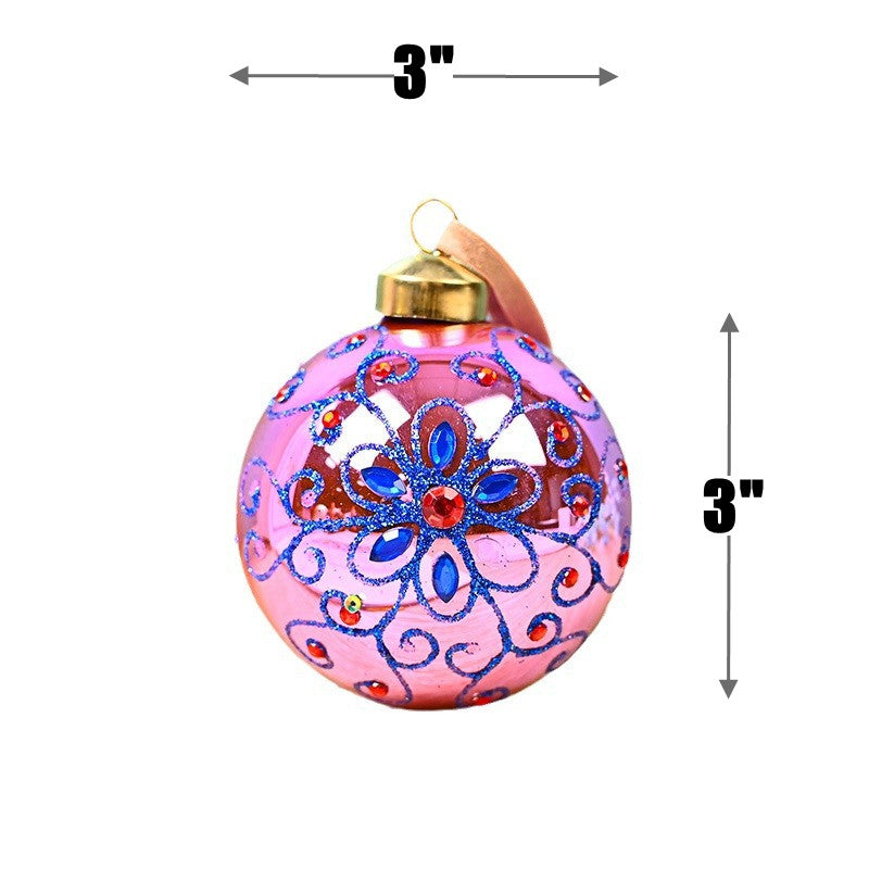 10 Pcs Christmas Glass Ball Ornaments Hand Painted Xmas Tree Decorations Bulk Set