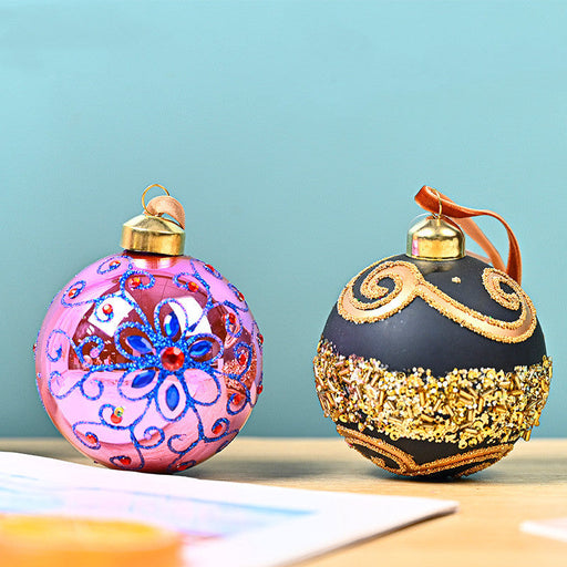 10 Pcs Christmas Glass Ball Ornaments Hand Painted Xmas Tree Decorations Bulk Set