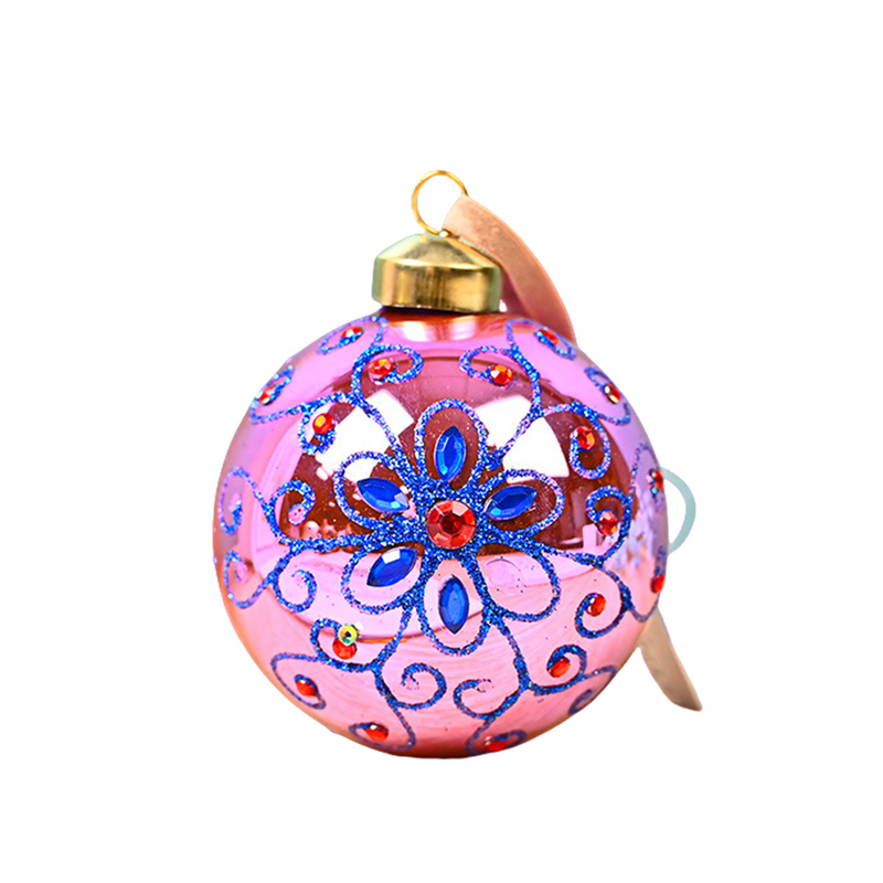 10 Pcs Christmas Glass Ball Ornaments Hand Painted Xmas Tree Decorations Bulk Set