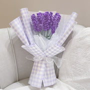 Handmade Artificial Lavender Bouquet 10 Pcs Knitted Crochet Wedding Flowers Bulk