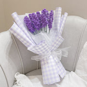 Handmade Artificial Lavender Bouquet 10 Pcs Knitted Crochet Wedding Flowers Bulk