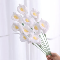 Handmade Crochet Calla Lily Flowers - Set of 10, 16.93 Inch Knitted Faux Flowers for Home Decor, Tabletop & Living Room