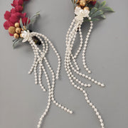 2 Pcs Wedding Flower Hair Clips Rhinestone Bridal Handmade Accessories