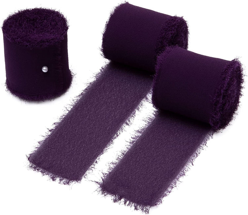 22 Colors 5.4 Yd Handmade Chiffon Silk-Like Fringe Ribbon for Wedding Party Decoration Bulk Wholesale