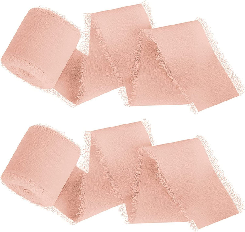 22 Colors 5.4 Yd Handmade Chiffon Silk-Like Fringe Ribbon for Wedding Party Decoration Bulk Wholesale