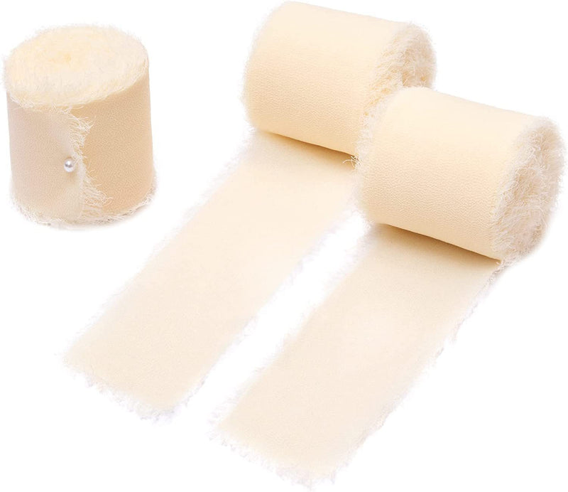 22 Colors 5.4 Yd Handmade Chiffon Silk-Like Fringe Ribbon for Wedding Party Decoration Bulk Wholesale