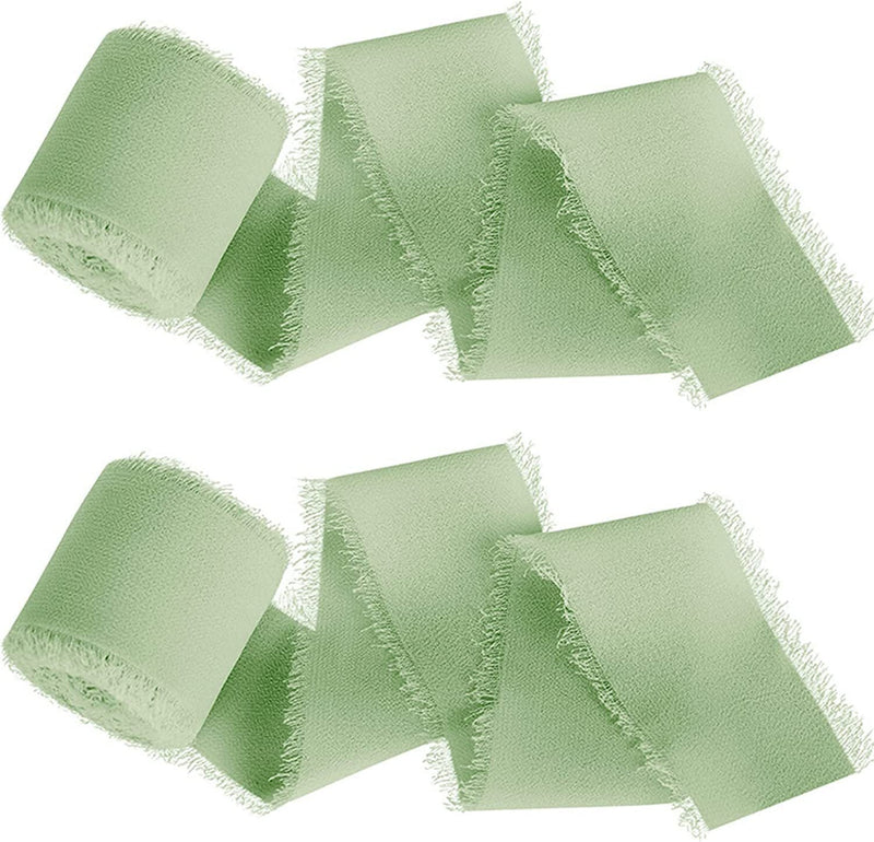 22 Colors 5.4 Yd Handmade Chiffon Silk-Like Fringe Ribbon for Wedding Party Decoration Bulk Wholesale