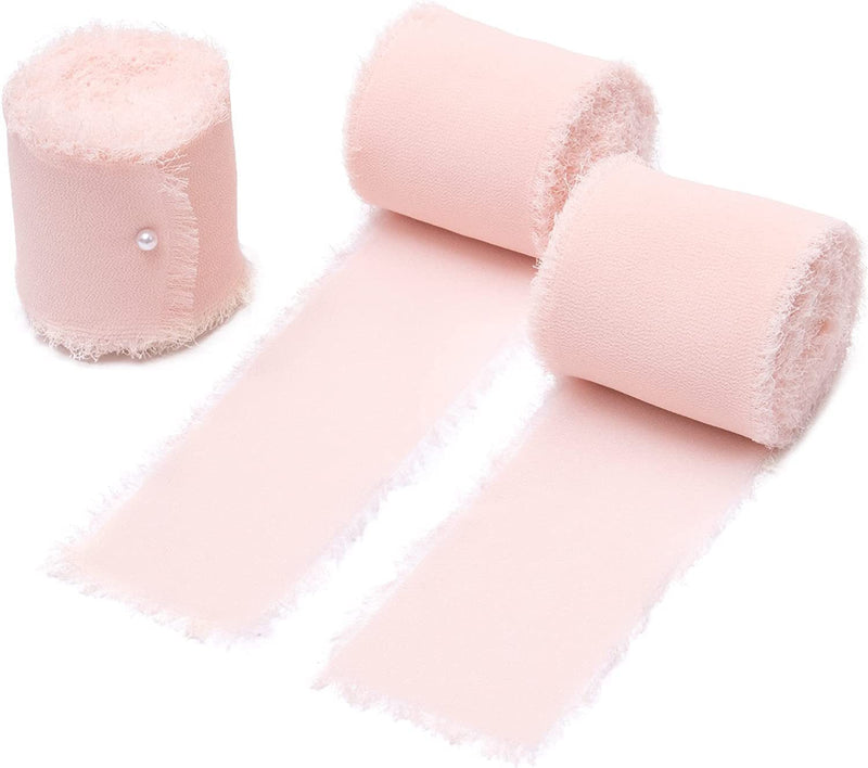 22 Colors 5.4 Yd Handmade Chiffon Silk-Like Fringe Ribbon for Wedding Party Decoration Bulk Wholesale