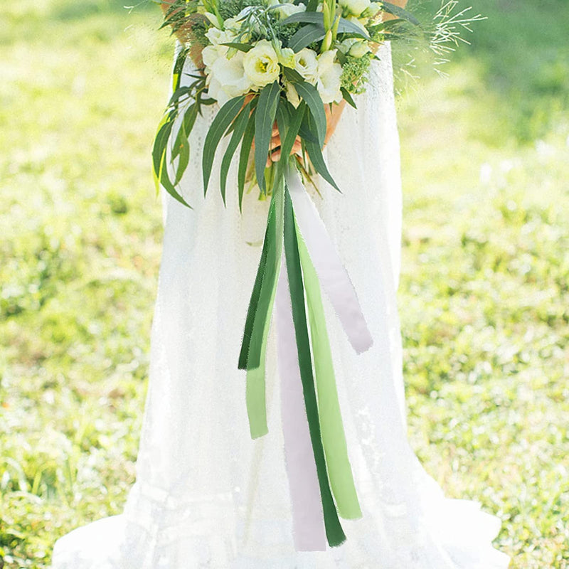 22 Colors 5.4 Yd Handmade Chiffon Silk-Like Fringe Ribbon for Wedding Party Decoration Bulk Wholesale