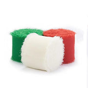 3 Pcs Handmade Fringe Chiffon Ribbon 5.4 Yd Mixed Colors Smooth Fabric for Wedding Party Decoration