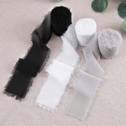 3 Pcs Handmade Fringe Chiffon Ribbon 5.4 Yd Mixed Colors Smooth Fabric for Wedding Party Decoration