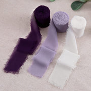 3 Pcs Handmade Fringe Chiffon Ribbon 5.4 Yd Mixed Colors Smooth Fabric for Wedding Party Decoration
