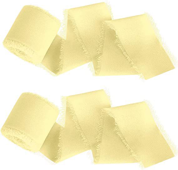 22 Colors 5.4 Yd Handmade Chiffon Silk-Like Fringe Ribbon for Wedding Party Decoration Bulk Wholesale