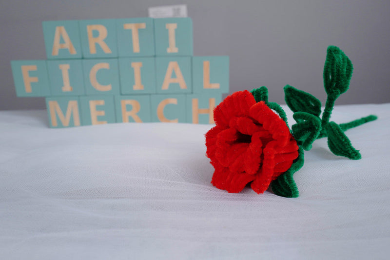 Handmade Artificial Rose Stems, Plush Bendable, Bulk Wholesale, Multiple Stems
