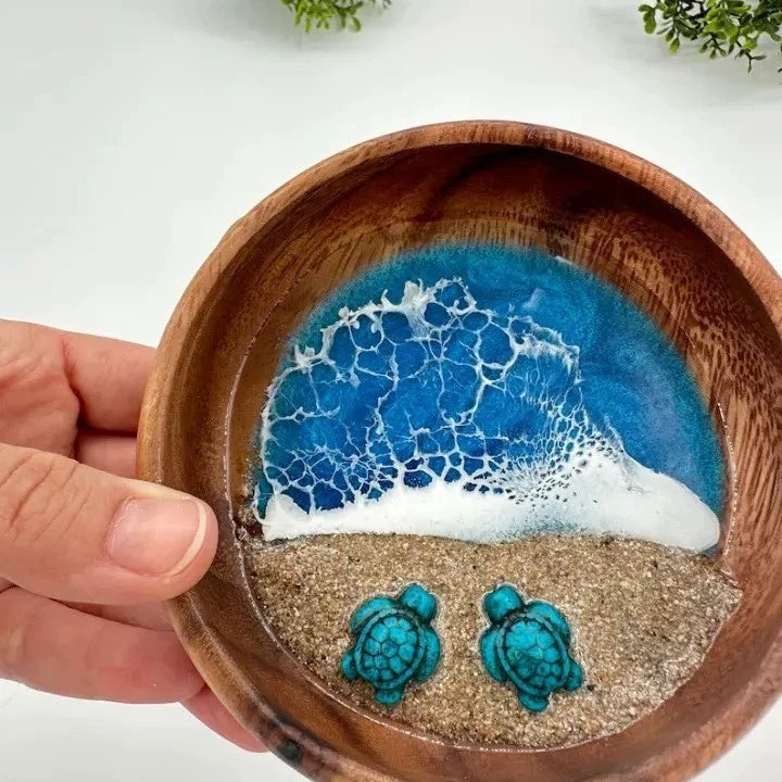Handmade Ocean Bowl Decor - Mini Beach Microcosm Desk & Home Accent