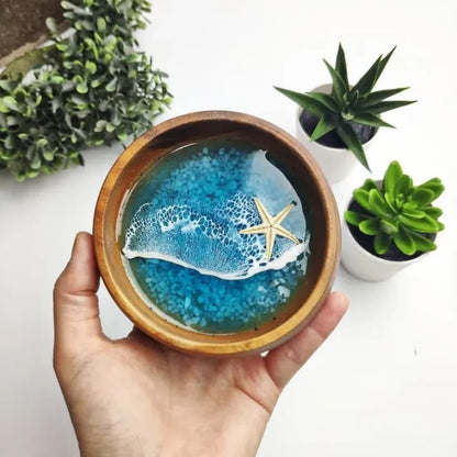 Handmade Ocean Bowl Decor - Mini Beach Microcosm Desk & Home Accent
