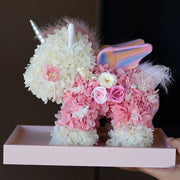 Handmade Artificial Rose Unicorn Figurine Valentine's Day Gift Decorative Collectible