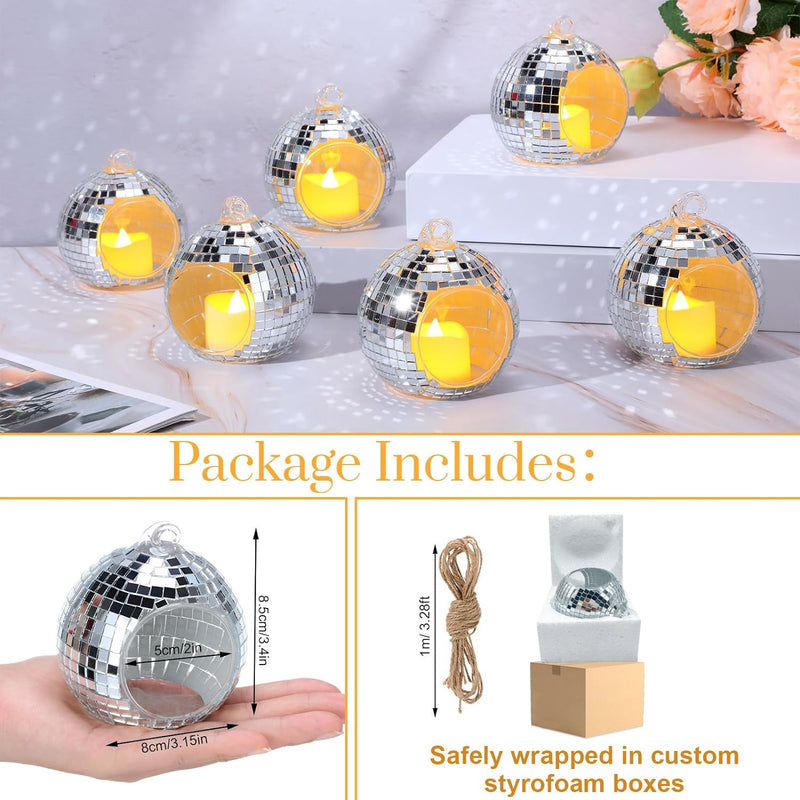 Hanging Disco Ball Vase for Crafts – Bulk Groovy Decorations, 1 Pc Artificial