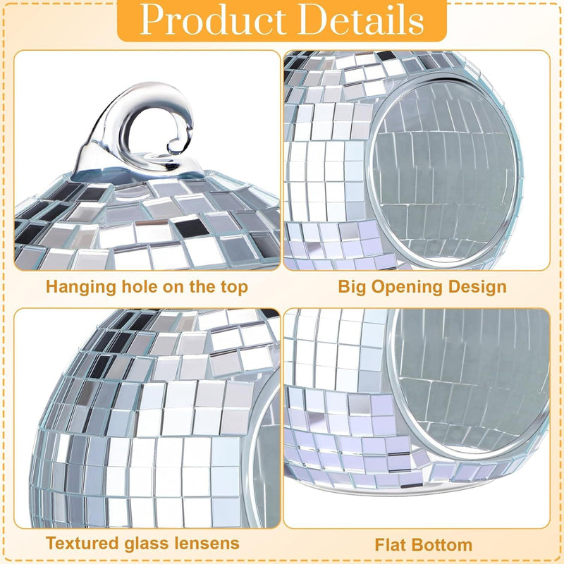 Hanging Disco Ball Vase for Crafts – Bulk Groovy Decorations, 1 Pc Artificial