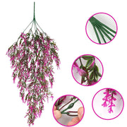 Lavender Hanging Flower Garland 6 Ft UV Resistant Artificial Plants for Outdoor Decor Bulk Pack
