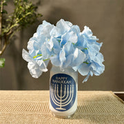 Hanukkah Mason Jar Floral Arrangement Bulk Table Centerpiece Artificial Flowers