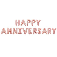 Happy Anniversary Foil Balloon Set - 16 Inch Anniversary Decorations (Gold, Silver, Rose Gold)