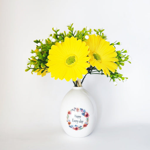 Happy Every Day Spring Flowers and Greenery Vase Arrangement Bulk Wholesale Artificial