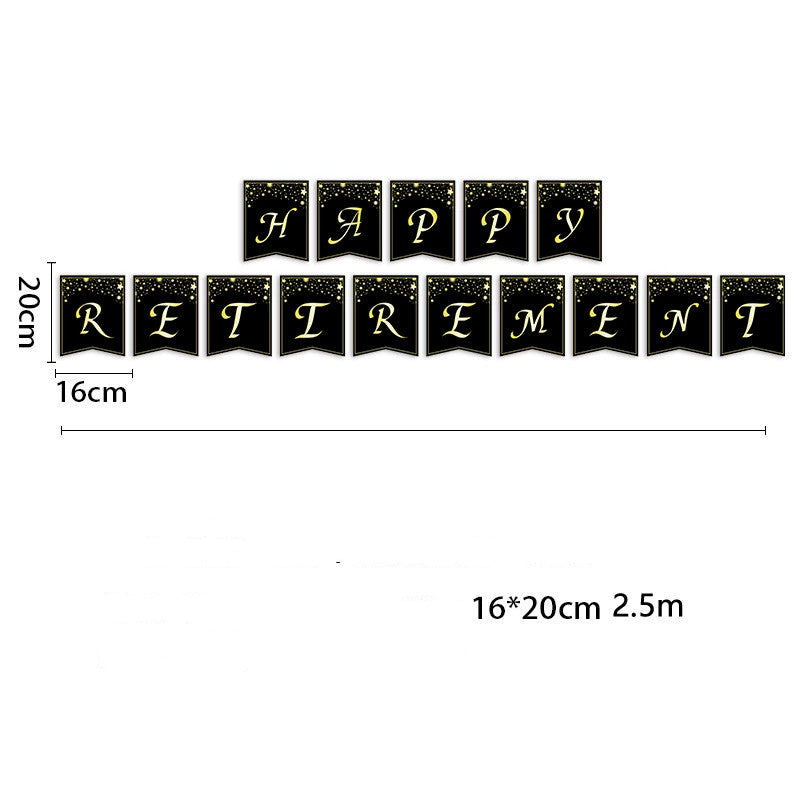 Happy Retirement Gold Theme 9-Piece Disposable Party Set - Plates, Cups, Napkins & Tablecloth