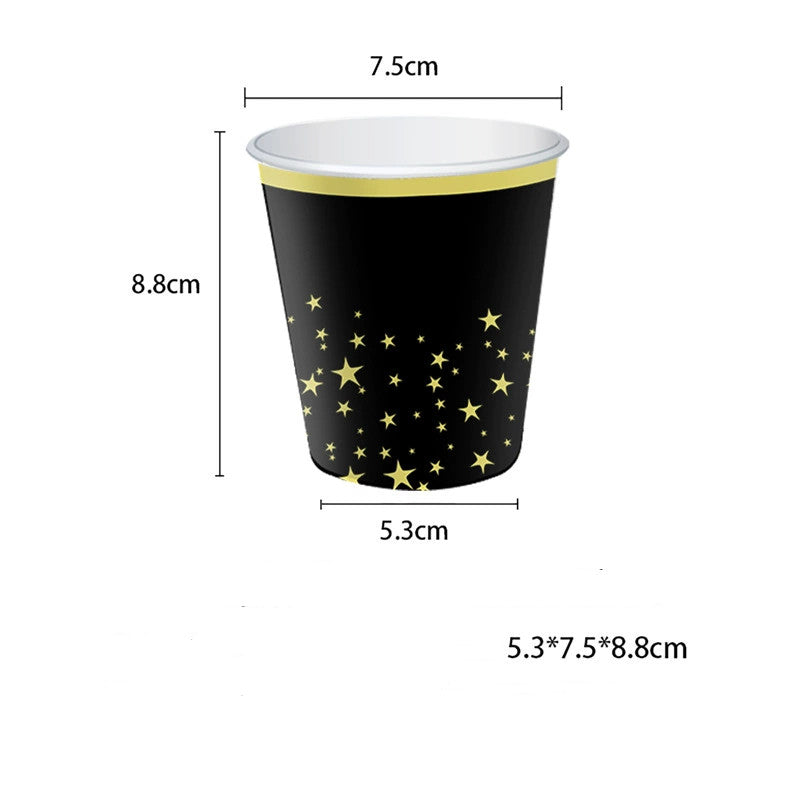 Happy Retirement Gold Theme 9-Piece Disposable Party Set - Plates, Cups, Napkins & Tablecloth