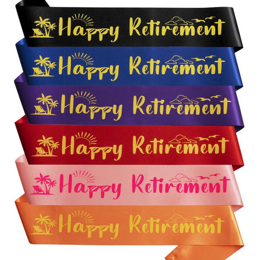 Happy Retirement Sash - Festive Party Decoration Satin Sash for Retirement Celebrations